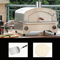 Four à pizza au gaz de grande taille pour le camping en plein air - Style moderne, durable, portable, en acier inoxydable