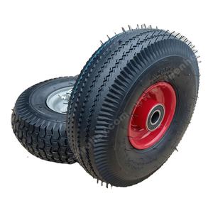 Roue de pneu en caoutchouc gonflable pneumatique de 10 ''décalée 4.10/3.50-4 avec roulements pour chariot à main camion jardin remorque chariot utilitaire - Product Image 1