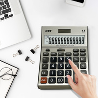 2024 nouvelle calculatrice de bureau électronique à 12 chiffres grand écran avec touches de PC d'alimentation grand écran fournitures de bureau en plastique Durable
