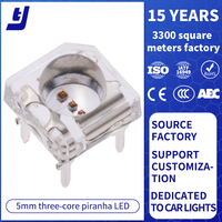 Trois puces LED Piranha rouges à fil doré ultra lumineuses Epistar 2000-3000mcd 3mm à dessus plat 5mm Super Flux CRI70 2.8-3.4V pour éclairage
