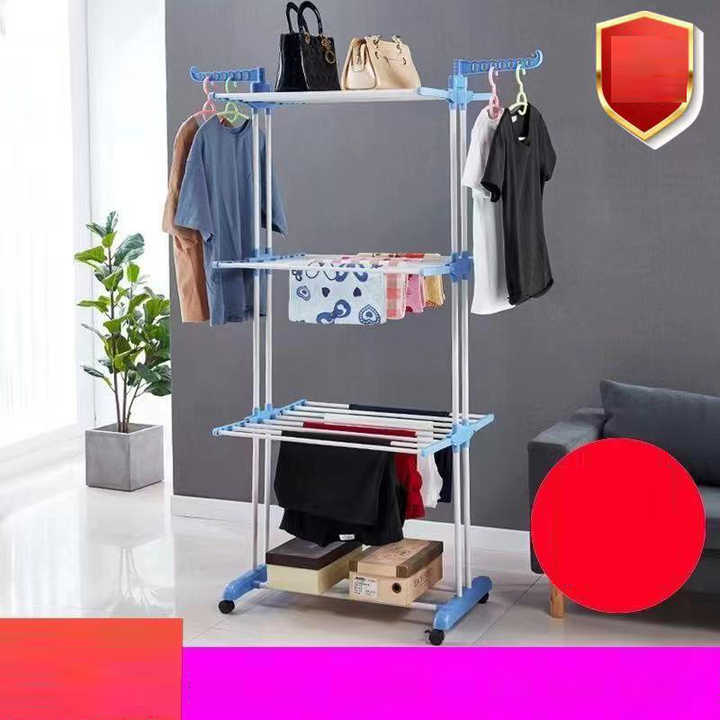 Direct Factory Best Selling Portable Metal 3 Tier Retractable Cloths Dryer Rack