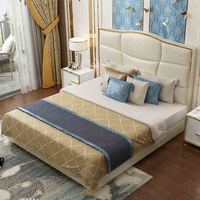Offre Spéciale Lit King Size Moderne de Luxe en Beige Derniers Meubles de Chambre à Coucher de Luxe avec Rembourrage Lits Doubles en Italie