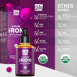 Suplemento de hierro para mujeres y hombres, constructor de sangre gratis, vitamina de hierro para la <span class=keywords><strong>anemia</strong></span>, gotas de hierro líquido orgánico para adultos con aceite MCT - Product Image 6
