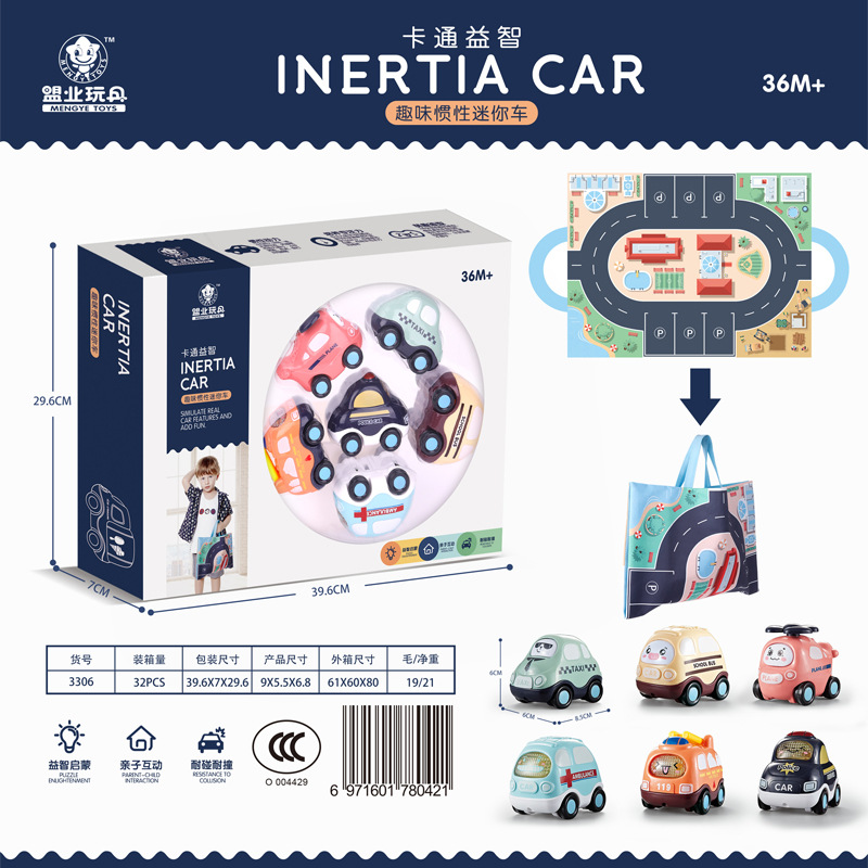 6 coches + bolsa de almacenamiento para mapas, caja de color 3306