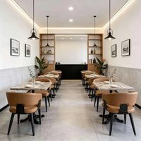 Personnalisation OEM ODM, chaises de salle à manger pliantes de luxe en pierre, métal et cuir, ensemble de 4 chaises et table pour restaurant, bar et centre commercial