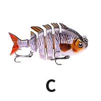 Leurre Artificiel Personnalisé à 6 Segments, Coulant, Multi-Articulé en ABS avec Yeux 3D Réalistes pour Bar et Poissons d'Eau Douce