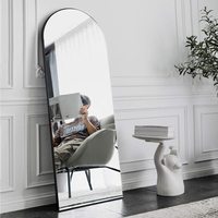 Miroir doré personnalisé avec cadre en métal Grand miroir mural debout sur toute la longueur au sol Chambre à coucher Salle de bain Arche élégante Verre décoratif