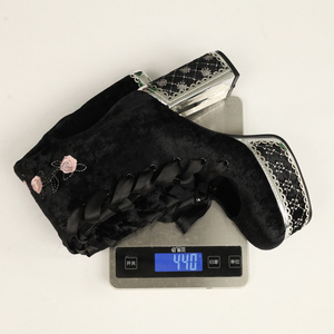 Summer Front Cut Out Knee High <b>Boots</b> Women Lace-up Platform Chunky Heels Long Booties Sexy Round Toe Suede Flower Pattern Shoes - Product Image 5