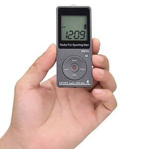 Mini radio AM FM portable rechargeable, réglage numérique stéréo bleu, avec écouteurs, lecteur MP3 pour la course à pied - Product Image 4