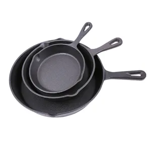 HCYM No Chemical Coating Mini Nonstick No Oil Frying Cast Iron Pizza Pan Non Sticky Egg Fry Pan Conjunto De Panelas Antiaderente