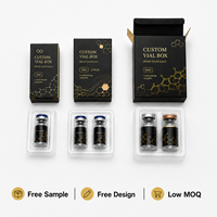Boîte d'emballage personnalisée en carton ondulé avec logo estampé à chaud or, recyclable, pour flacons PEPT simples/doubles de 2 ml, 3 ml, 10 ml, avec finition UV