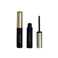 Vente en gros de tubes de mascara vides noirs et blancs, design long et fin, avec brosse, 3 ml
