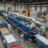 Ligne de production de panneaux sandwich en laine de roche PU Puf Pur Pir, machine à panneaux de conduits d'air en polyuréthane continu PIR