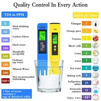 Testeur de qualité de l'eau numérique multifonctionnel PH 3 en 1 TDS EC Mètre Testeur de température Stylo pour la pureté de l'eau TEMP PPM Testeur