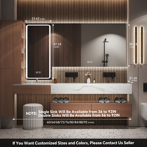 Mueble de Baño Elegante y Minimalista, Mueble Independiente con Gabinete de Madera Sólida, Espejo Inteligente con Almacenamiento - Product Image 6