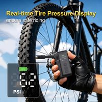Portable High Pressure 130PSI Schrader Mini Electric Bike Pump Bicycle Tire Inflator Fast Recharge Auto Stop for Cycling