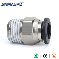 Raccord pneumatique mâle droit série PC ANMASPC, connecteur rapide pour tuyau d'air 8 mm pour tube en PU, PA, nylon