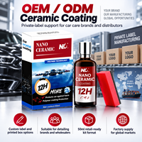 Revêtement céramique nano 50 ml, kit de protection de peinture automobile professionnel pour brillance, effet hydrophobe et detailing automobile