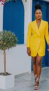 宽披肩翻领一粒扣黄色男士西装礼服燕尾服Terno男性男性新郎舞会修身服装Homme西装外套2件夹克 + 裤装 - Product Image 3