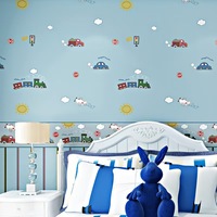 Kertas dinding beruang Teddy kartun merah muda hangat dinding latar belakang berperekat untuk kamar tidur anak-anak desain lucu untuk kamar anak perempuan