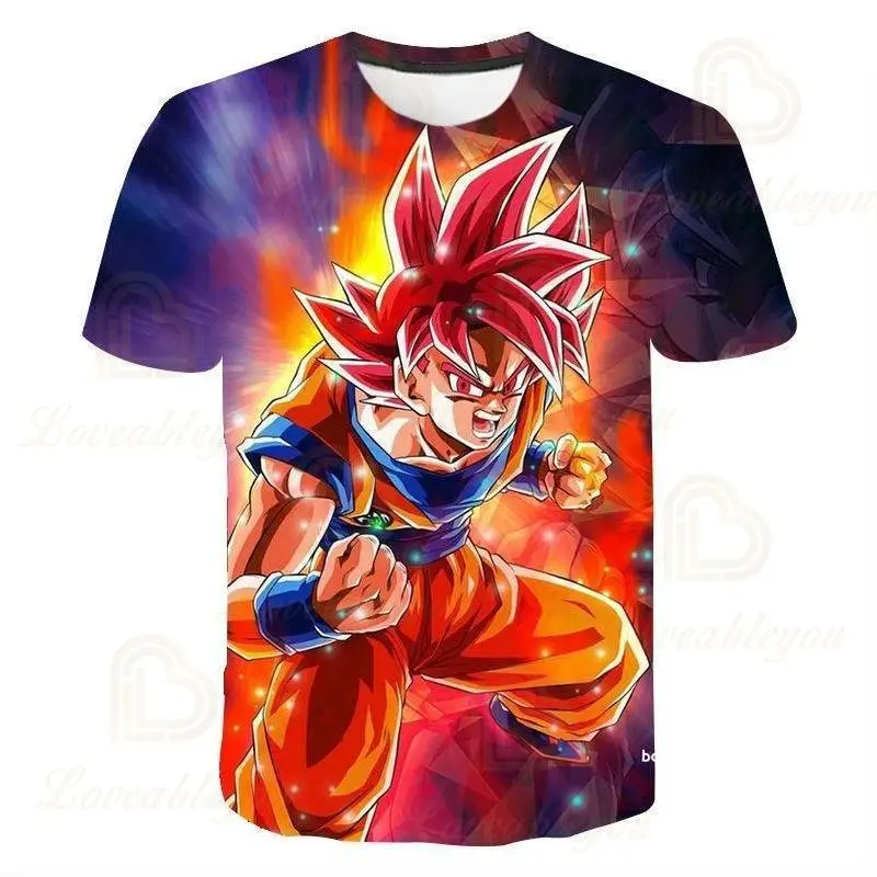 Men's Anime Figures 3D Print T Shirts Boy Men Clothes Short Sleeve T-shirt Kids Cool Casual Top