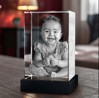 Support de base noir satiné mat programmable alimenté par USB pour les orbes de trophées d'art en verre de cristal 3D et les bases de lumière LED