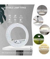 Kit de Plafonnier Ventilateur LED Réglable LX 5CCT 26W/30W/36W, avec Interrupteur DIP, Certifié ERP ETL, Remplacement et Rénovation