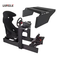 Simulador de carreras de aluminio Pedales Soporte Cockpit Sim Racing Frame Conector Placa Cockpit Pedal Soportes laterales Sim Racing Pedales