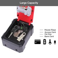 Boîte à clés en alliage d'aluminium noir et rouge de type suspension avec mot de passe à 4 chiffres de haute qualité populaire BBDHOME