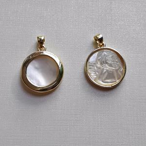 Di modo placcato oro <span class=keywords><strong>madre</strong></span> di pearl shell angelo cupido pendenti di fascini per la collana dainty monili che fanno - Product Image 6