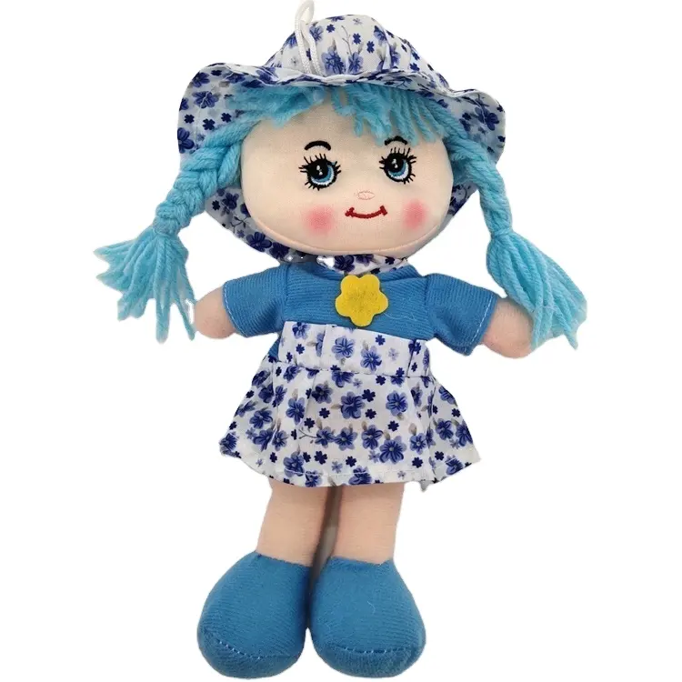 Neue Design Kinder puppe benutzer definierte Stoff puppe Kleidung Mode blau Kleid Mädchen Puppen