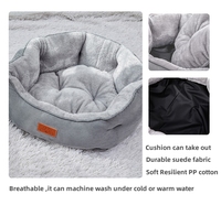 Lit doux lavable en machine rectangulaire, respirant, épais et chaud, rembourré en daim uni