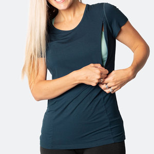 Tessuto di bambù per i vestiti sostenibile Eco Friendly prodotti per l'allattamento al seno Tshirt allattamento top alimentazione maternità <span class=keywords><strong>magliette</strong></span> - Product Image 5