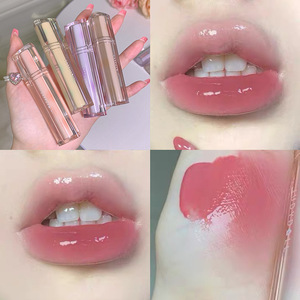 Gloss à lèvres effet miroir en tube triangulaire transparent, gloss aqueux effet gelée, longue tenue, hydratant, maquillage transparent pour les lèvres - Product Image 2
