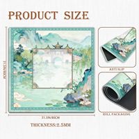 Tapis de jeu de mahjong chinois vert sarcelle, réduction du bruit, pour mahjong américain, poker, dominos