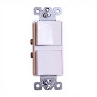 Interrupteur mural à bascule double 3 voies 15A 120V standard US pour commande d'éclairage domestique et industriel