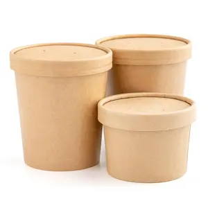 FDA certificated custom disposable take-out packaging soup pot bowl with lid for food