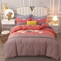 Housse de couette brodée, ensemble de draps en velours, housse de couette rayée, couvre-lit blanc pour hôtel, drap de lit en velours, draps blancs pour hôtel