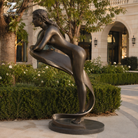 Sculpture de femme nue en bronze grandeur nature personnalisée, statue de figure féminine, décoration d'art public pour jardin extérieur, fabricant