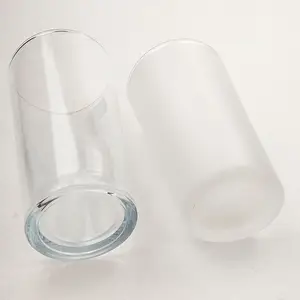 Copo de vidro branco fosco Shooter 2 onças 60 ml alto em branco estilo americano feito à mão com logotipo personalizável