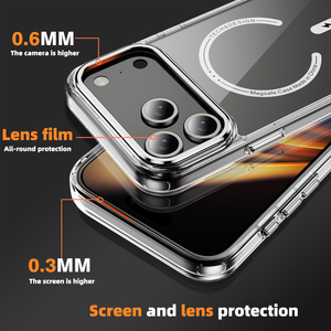 HMJ Chine étui de téléphone fabricant TPU Transparent magnétique housse de téléphone Funda Para De <span class=keywords><strong>Tel</strong></span>éfono pour iphone 17 16 Pro Max - Product Image 5