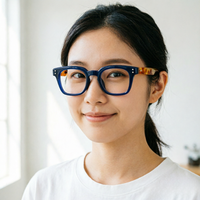 Lunettes optiques rétro avec décoration à rivets, lunettes carrées en fibre d'acétate sur mesure, adaptées aux hommes et aux femmes