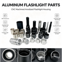 Casing Senter LED dari Aluminium Alloy yang Dimesin CNC Khusus dengan Layanan Pemesinan dan Perlakuan Permukaan Anodized
