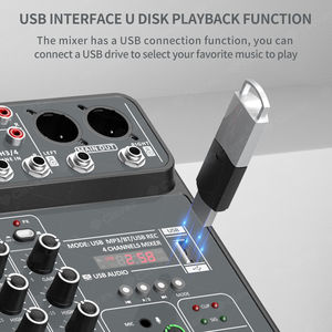 CLAVAX-<span class=keywords><strong>Mini</strong></span> mezclador de audio de 4 canales, interfaz USB, Bluetooth, consola de mezcla para karaoke de música en casa, alta calidad, 1 unidad - Product Image 5
