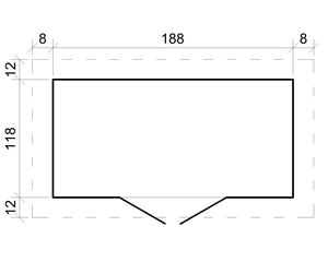 Cobertizo de jardín de madera minimalista moderno TIMBELA M311 2,22 M X 200cm 19mm naturaleza tratada a presión fácil montaje almacenamiento al aire libre - Product Image 4