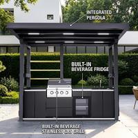 Ensemble de meubles d'extérieur pour la campagne avec table de barbecue, station de cuisson en acier inoxydable 304 pour jardin, balcon