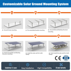 Kit de montage <span class=keywords><strong>solaire</strong></span> commercial pour <span class=keywords><strong>carport</strong></span>, le plus grand du marché, prix direct usine, installations de stationnement commerciales - Product Image 3