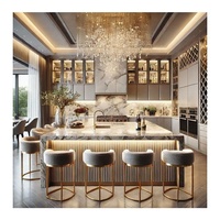 Meuble de rangement de luxe durable pour îlots résidentiels, armoire murale de cuisine pour intérieur