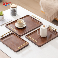 Nouveau plateau en bois massif de style chinois pour la maison, l'hôtel, la salle à manger, angle droit avec poignée, plateau à thé en bambou, service à thé, technique gravée