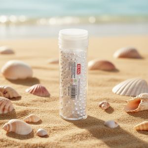 Perline ILAN Abalorio da 5 mm bianche per la creazione di gioielli, 12 pezzi per tubo - Product Image 2